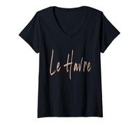 Mujer Le Havre France Diseño Elegante Vintage Camiseta Cuello V