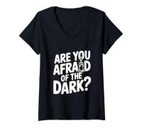 Mujer ¿Le temes a la Oscuridad? Camiseta Cuello V
