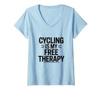 Mujer Le vélo EST ma thérapie gratuite. Camiseta Cuello V