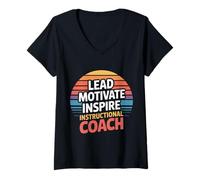 Mujer Lead Motivate Inspire Instructional Coach Liderazgo - Camiseta Cuello V
