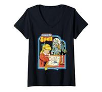 Mujer Learn to Spell Sarcastic Ghost Retro Funny Adult Humor Camiseta Cuello V