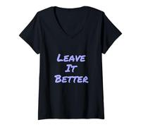 Mujer Leave It Better I Love Our Planet - Declaración de Eco Warrior Camiseta Cuello V