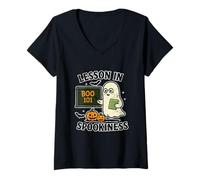 Mujer Lección de Spookiness Boo 101 Camiseta Cuello V