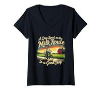Mujer Lechero A Day Spent On The Milk Route Camiseta Cuello V