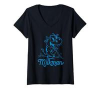 Mujer Lechero Camiseta Cuello V