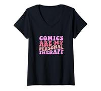 Mujer Lector de novelas gráficas para coleccionistas de cómics para Mujeres y niñas Camiseta Cuello V