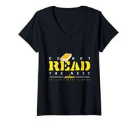 Mujer Lectura Divertida Lectura de ratón de Biblioteca No leas la Siguiente oración Camiseta Cuello V
