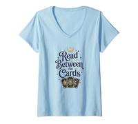 Mujer Leer Entre Las Cartas Tarot Bruja Celestial Camiseta Cuello V