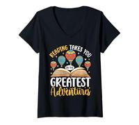 Mujer Leer te lleva a las mejores aventuras Camiseta Cuello V