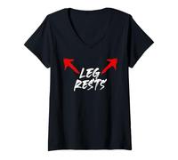Mujer Leg Rests Camiseta Cuello V