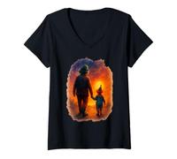 Mujer Legado de la risa payaso padre e hijo Camiseta Cuello V