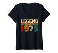 Mujer Legend Since 1975 Vintage Birthday Year 1975 Men Women Retro Camiseta Cuello V