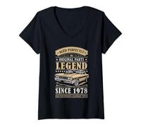 Mujer Legend Since 1978 Birthday Classic Car For Men Born in 1978 Camiseta Cuello V