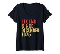 Mujer Legend Since December 1975 Vintage 1975 Birth Of Birthday Camiseta Cuello V