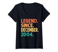 Mujer Legend Since December 2004 21st Birthday Retro 21 Years Old Camiseta Cuello V