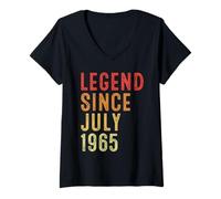 Mujer Legend Since July 1965 Vintage 1965 Birth Of Birthday Gifts Camiseta Cuello V