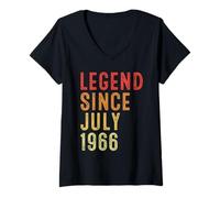 Mujer Legend Since July 1966 Vintage 1966 Birth Of Birthday Gifts Camiseta Cuello V