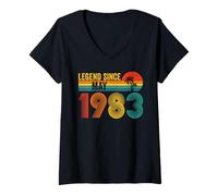 Mujer Legend Since May 1983 43rd Birthday 43 Years Old Vintage Camiseta Cuello V