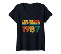 Mujer Legend Since May 1987 39th Birthday 39 Years Old Vintage Camiseta Cuello V