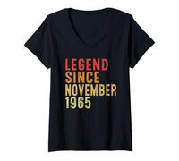 Mujer Legend Since November 1965 Vintage 1965 Birth Of Birthday Camiseta Cuello V