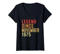 Mujer Legend Since November 1975 Vintage 1975 Birth Of Birthday Camiseta Cuello V