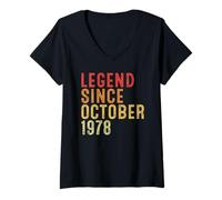Mujer Legend Since October 1978 Vintage 1978 Birth Of Birthday Camiseta Cuello V