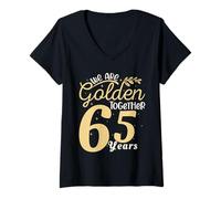 Mujer Legendary 65 Year golden Marriage anniversary Crew Men Women Camiseta Cuello V