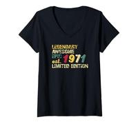 Mujer Legendary Awesome Epic Birthday Gift 1971 Limited Edition Camiseta Cuello V