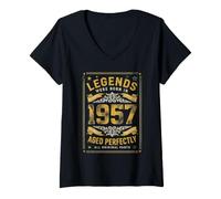 Mujer Legends were Born In 1957 - Regalos Retro de cumpleaños para Hombres y Mujeres Camiseta Cuello V