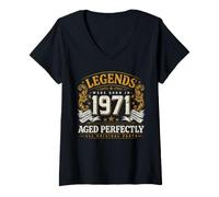 Mujer Legends were Born In 1971 - Regalos Retro de cumpleaños para Hombres y Mujeres Camiseta Cuello V