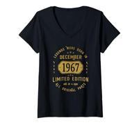 Mujer Legends Were Born In December 1967 Cumpleaños Camiseta Cuello V