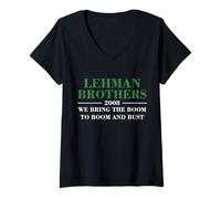 Mujer Lehman Brothers 2008 We Bring The Boom To Boom and Bust Camiseta Cuello V