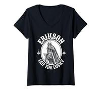 Mujer Leif Erikson Camiseta Viking Camiseta Cuello V