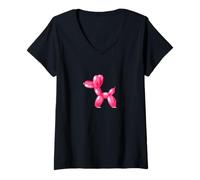 Mujer #lele - Globo con forma de animal, diseño de perro Camiseta Cuello V