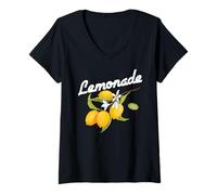 Mujer Lemonade Cute Lemon Fruit Fresh and Juicy Capri Lemons Camiseta Cuello V