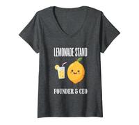 Mujer Lemonade Stand Fundador y CEO Lemon Juice Lemonade Stand Camiseta Cuello V