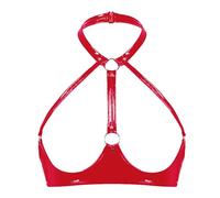 Mujer Lencería Alto Brillo Sexy Cuello Sujetador Sujetador Correa Ajustable Ropa Interior Día de San Valentín Sexy Chaleco Divertido Lencería Seductora Picante Ultra Delgado Apasionado, RD1., XXL