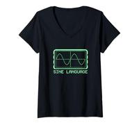Mujer Lenguaje Seno Matemáticas Amante Trigonometría Cálculo Matemáticas Camiseta Cuello V