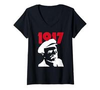 Mujer Lenin Marxismo Comunismo Socialismo URSS Camiseta Cuello V