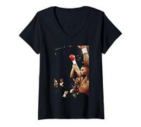 Mujer Lennox Lewis V Donovan Ruddock Lucha por El Boxeo Correcto Camiseta Cuello V