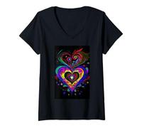 Mujer Lenormand Heart Love Oracle Art Design Camiseta Cuello V