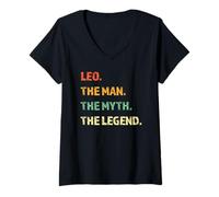 Mujer Leo The Man The Myth The Legend - Regalo de cumpleaños Camiseta Cuello V