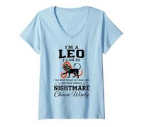 Mujer Leo Zodiac Elige sabiamente el Peor Humor de Pesadilla Camiseta Cuello V