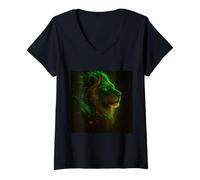 Mujer León Camiseta con Signo del Zodiaco Leo, Regalo para Hombre y Mujer, león Camiseta Cuello V