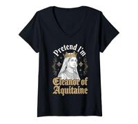 Mujer Leonor De Aquitania Francia Camiseta Cuello V