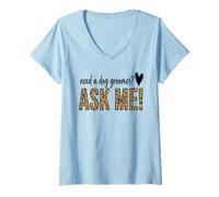 Mujer Leopard Style Need a Dog Peluquero Ask Me Estilist Camiseta Cuello V