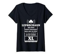 Mujer Leprechaun XL Funny St Patricks Day Laundry Tag Parody Camiseta Cuello V