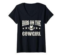 Mujer Lesbian Cowgirl - Dibs on the Cowgirl LGBTQ Pride Camiseta Cuello V