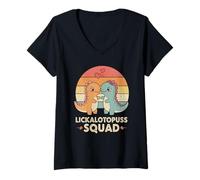 Mujer Lesbianas Dinosaur Squad Divertido Inapropiado Lindo LGBTQ Camiseta Cuello V