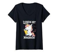 Mujer Lesen ist Magisch Einhorn Lesen Magische Lesewelt Kinder Camiseta Cuello V